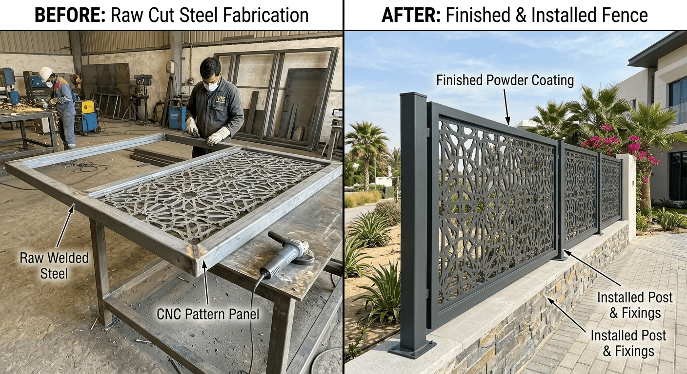 fence fabrication in sharjaha and dubai